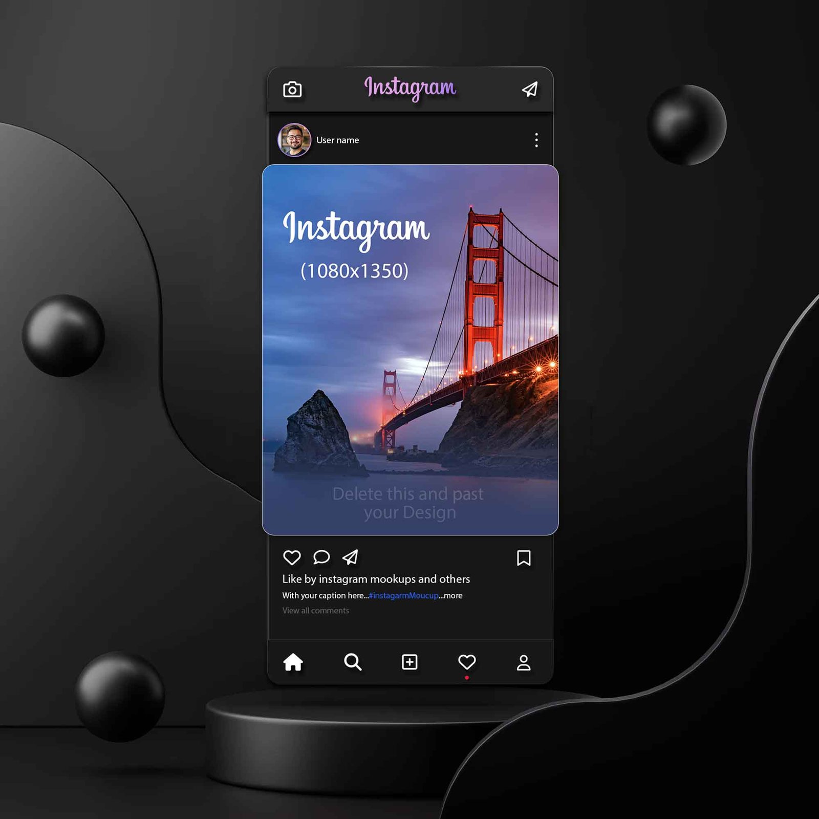 Dark Aesthetic Instagram Post Mockup