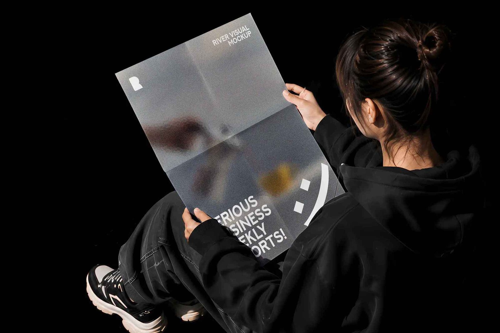 Newspaper Mockup with Dark Background