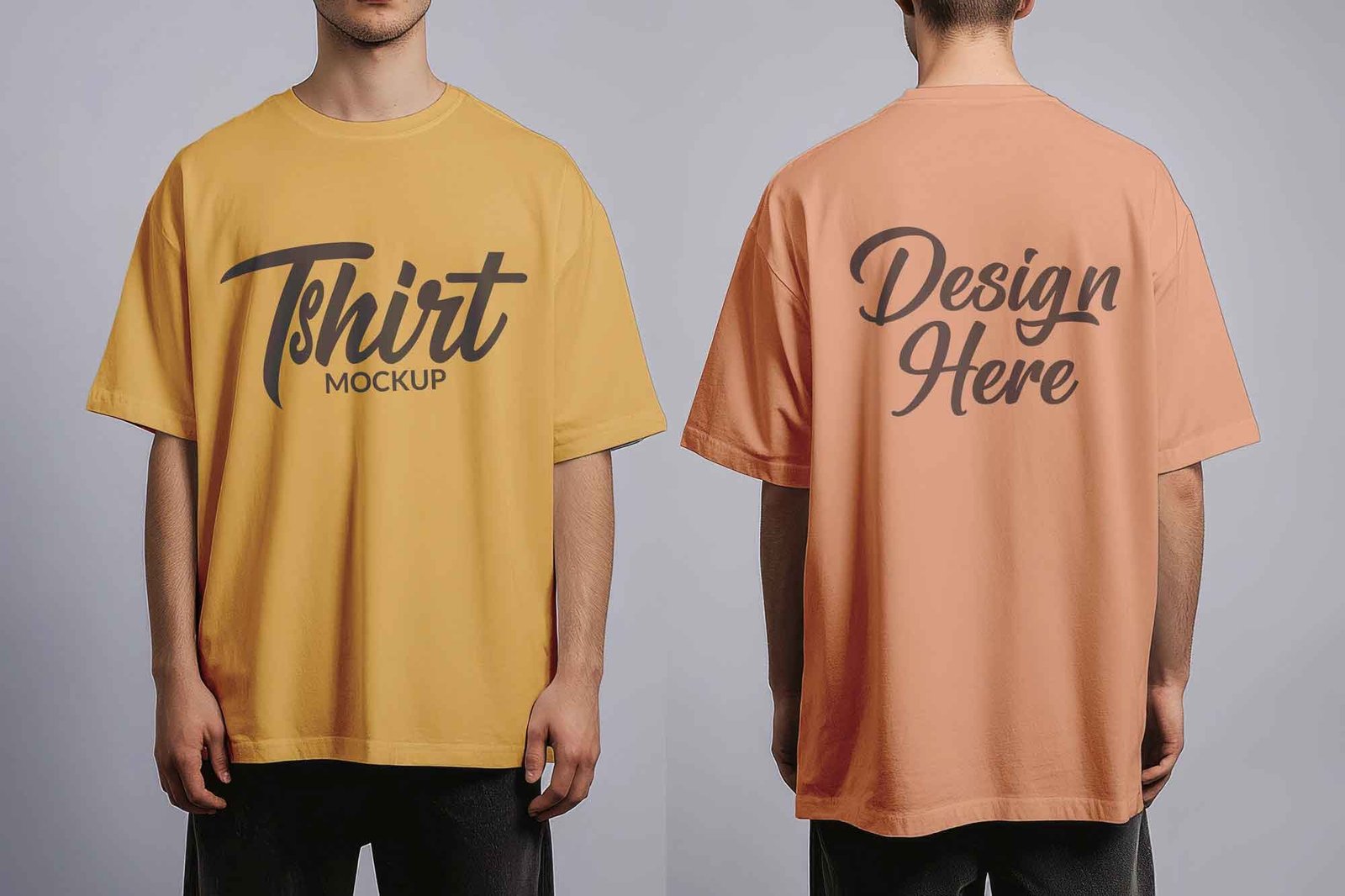 Oversize T-Shirt Mockup Front and Back