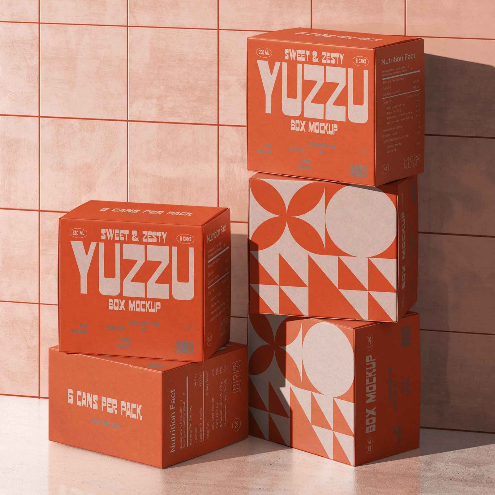 Stacked Packaging Boxes Mockup